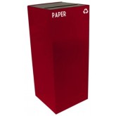 WITT GeoCube Square Recycling Receptacle w/ Slot Opening - 32 gallon, Red